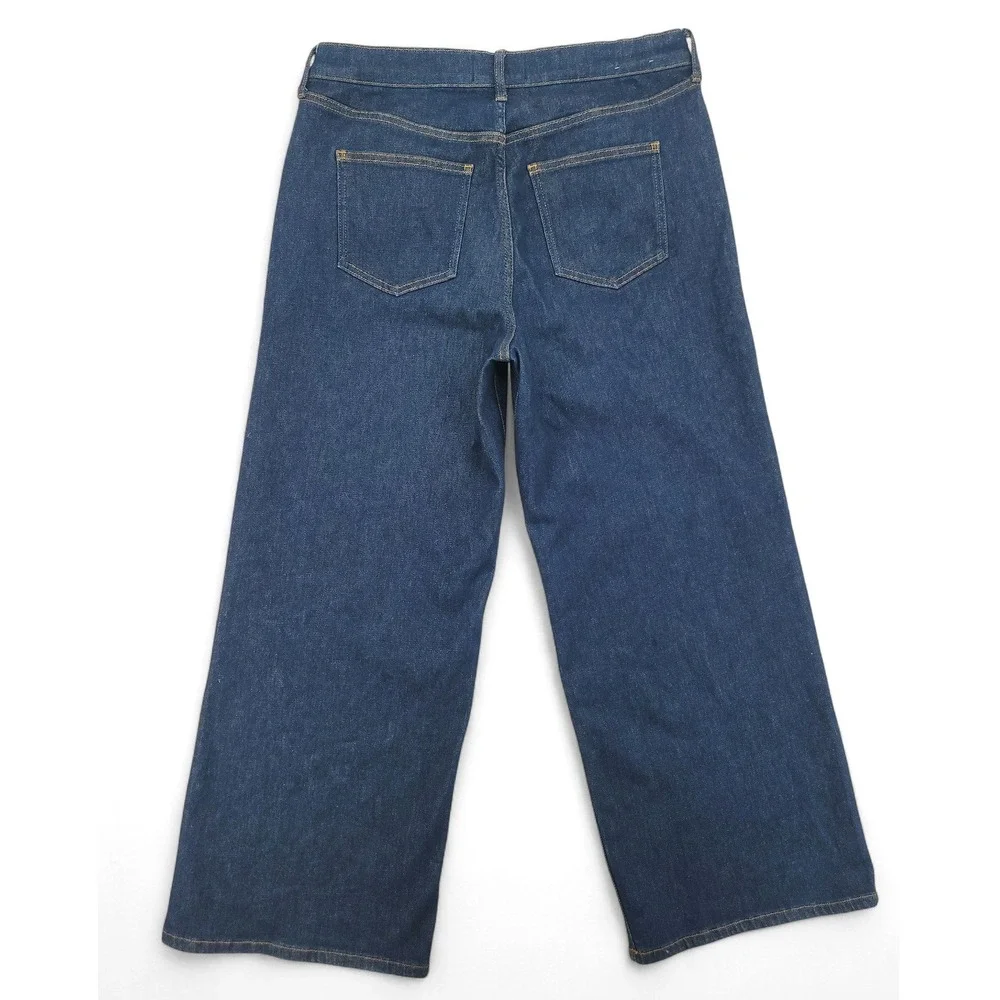 Boden Wide Leg Jeans Size 31 High Rise‎ Dark Wash Denim Minimalist Style EUC - Picture 3 of 6